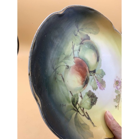 Beautiful Antique J & C Jaeger & Co. Bavaria Louise Fruit Plate A. Koch Signed - Picture 8 of 11